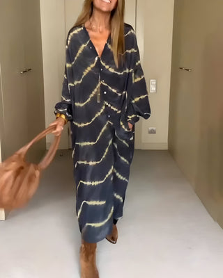 Aurélie - Robe Maxi Bohème Chic à Motifs Rayés