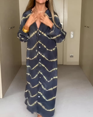 Aurélie - Robe Maxi Bohème Chic à Motifs Rayés