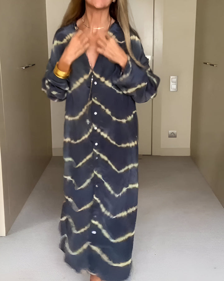 Aurélie - Robe Maxi Bohème Chic à Motifs Rayés
