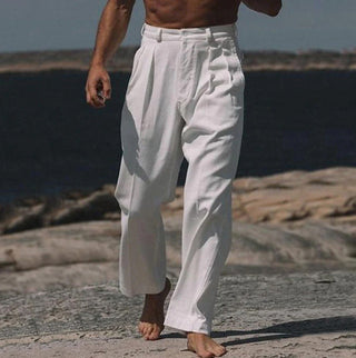 DELACROIX | THEO PANTALONS EN LIN À JAMBES LARGES