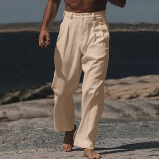 DELACROIX | THEO PANTALONS EN LIN À JAMBES LARGES