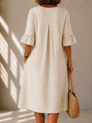 Lina | Vestido con botones y pliegue de caja