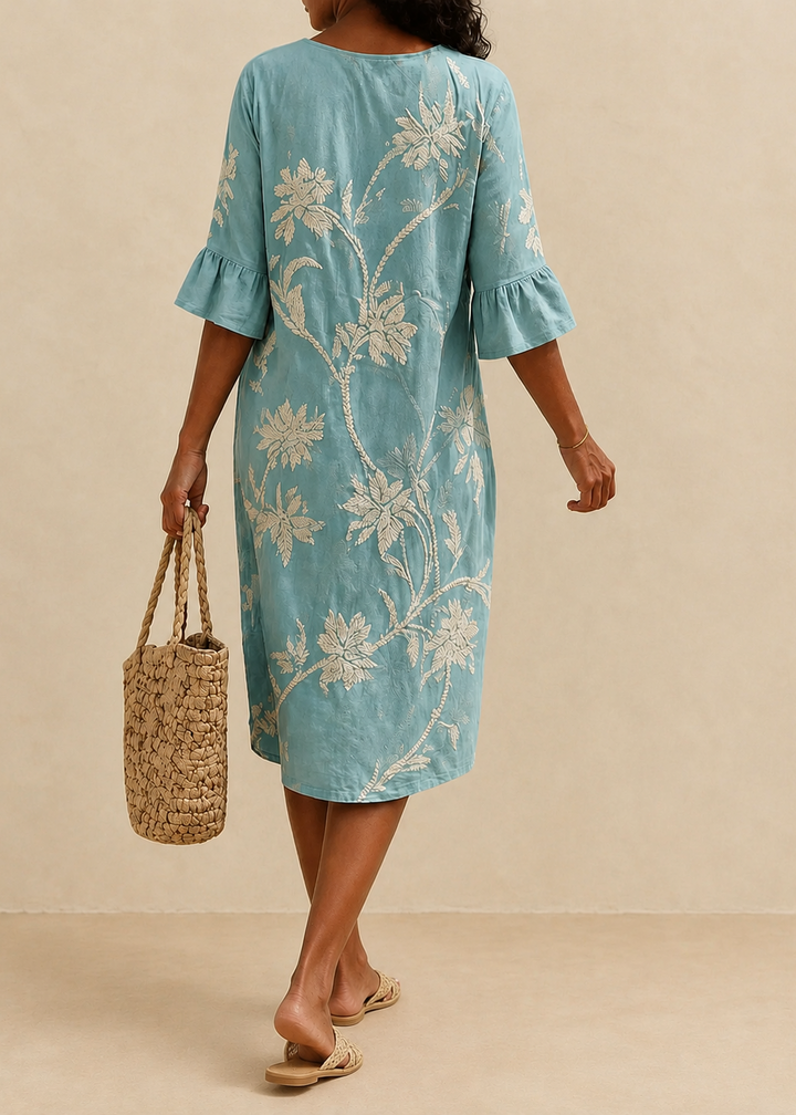 Esperanza | Vestido midi con bordado floral