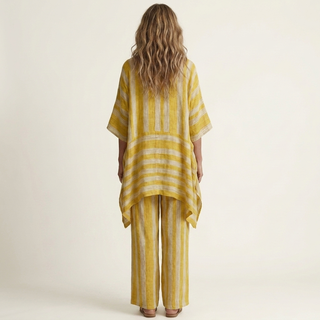 Alessia | Conjunto de algodón y lino de dos piezas a rayas